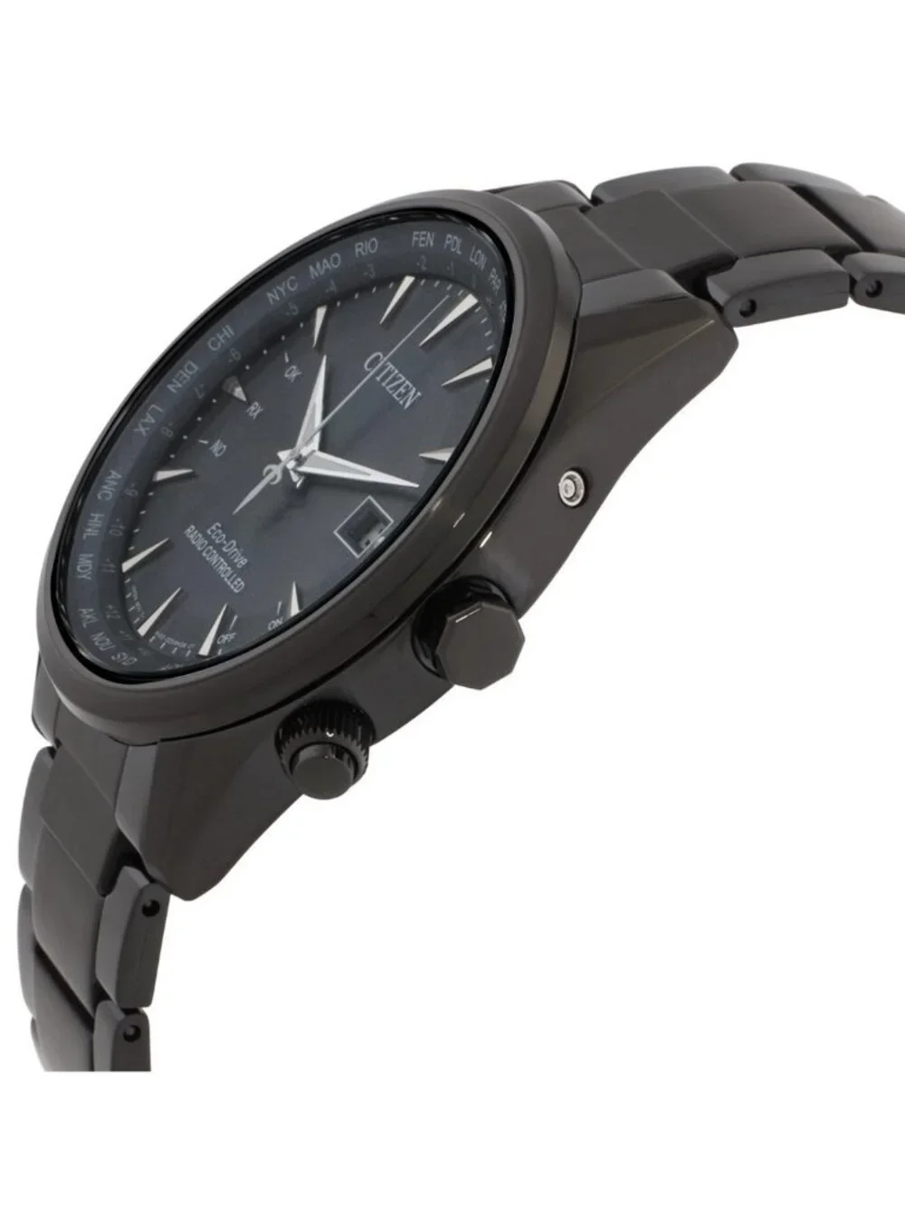 NWT Citizen Perpetual World Time GMT Eco-Drive Black Dial Men's Watch